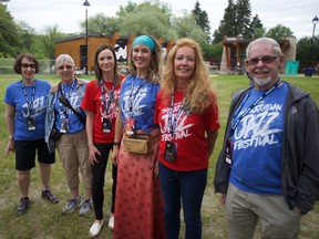 From left to right: Shirley Hagarty, Della Beal, Kaitlin Lepage, Tara Stobbe, Celine Major, and Bob Blair are part of the huge volunteer team that help keep the Sasktel Saskatchewan Jazz Festival running smoothly.