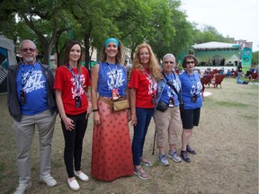 From left to right: Bob Blair, Kaitlin Lepage, Tara Stobbe, Celine Major, Della Beal, and Shirley Hagarty all volunteer with the Sasktel Saskatchewan Jazz Festival.