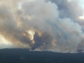 The Woods fire, which is situated near the community of Southend in northern Saskatchewan. Uploaded June 22. Photo by Wildfire Management Branch.