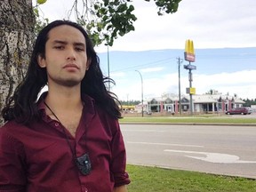 Zach Running Coyote, from Rosebud, Alta. is seen in this undated handout photo. A McDonald's restaurant in central Alberta is reaching out to an Indigenous man to tell him he's welcome there after he was ordered to leave following a racist and profanity-laced encounter with another customer.