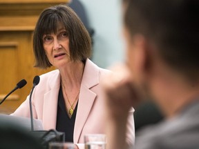 Provincial Auditor Judy Ferguson speaks after releasing Volume 1 of her office's annual report at the Saskatchewan Legislative Building.