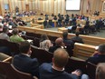 Saskatoon city council chamber hosts a special meeting to discuss the city's proposed plan for a bus rapid transit style system and a downtown bike lanes network on Wednesday, June 20, 2018. (PHIL TANK/The StarPhoenix)