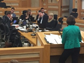 Saskatoon city council's transportation committee discusses proposals to revamp regulations governing the taxi industry as well as new rules to allow ride-sharing companies like Uber and Lyft to operate on Wednesday, June 27, 2018. (PHIL TANK/The StarPhoenix)