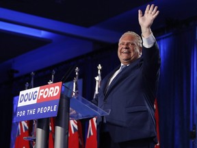 Ontario PC leader Doug Ford reacts after winning the Ontario Provincial election to become the new Premier in Toronto on Thursday, June 7, 2018. I realize that for the people of Ontario, voting for the Progressive Conservatives with Doug Ford as leader was not a strategic choice to sneak liberty as a core principle back into Ontarians’ hearts through a calculated backlash; it was just the least of a bunch of woefully bad options.