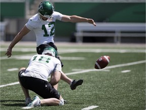 Saskatchewan Roughriders kicker Brett Lauther was undaunted despite going five years between CFL games.