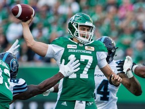 Zach Collaros enjoyed an auspicious debut as the Saskatchewan Roughriders' starting quarterback on Friday.