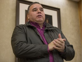 Thunderchild Chief Delbert Wapass speaks durning a special meeting to grant the Thunderchild First Nation a urban reserve at City Hall in Saskatoon, Sask. on Monday, January 29, 2018.