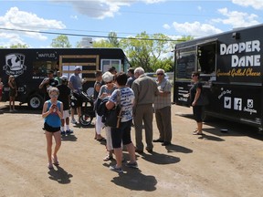 SASKATOON, SK - June 18, 2017 - It was a sunny day at the Food Truck Wars event at the Sutherland Curling Club in Saskatoon on June 18, 2017.