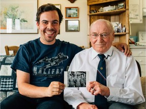 Eric Brunt (left) interviewed World War II veteran Reg Harrison (right) in Saskatoon as part of his cross-Canada trip putting together a documentary telling the stories of veterans.