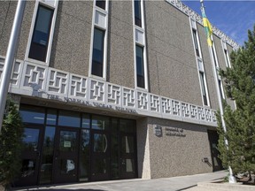 The Norman Vicakar Building where where the courthouse is as Jaskirat Sidhu,(not pictured) the semi driver facing charges in connection with the fatal Humboldt Broncos bus crash, appears in Provical Court in Melfort, SK on Tuesday, July 10, 2018.