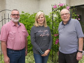 Dave Feick (left), Jackie Saretsky and Len Bachiu, members of SCACS, the Spiritual Care Advisory Council of Saskatoon.
