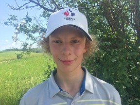 Edmonton teenager Braden O'Grady got his first-ever hole-in-one Tuesday, July 10, 2018, at the 2018 Saskatchewan junior golf championship at the Moon Lake Golf and Country Club.