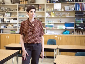 Carla Cooper stands in her classroom at Lumsden High School. She was awarded a 2018 Prime Minister's Award for Teaching Excellence in STEM (science, technology, engineering and math).