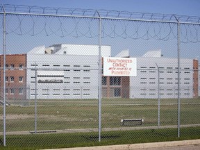 A sign marks the perimeter of the Regina Correctional Centre on August 25, 2008. An advocate for inmates says it's alarming that a prisoner at the Regina Provincial Correctional Centre was given a complaint form that called them a whiner. Sheri Maier says that it's a slap in the face for an inmate to receive the form especially if they're dealing with mental health issues.