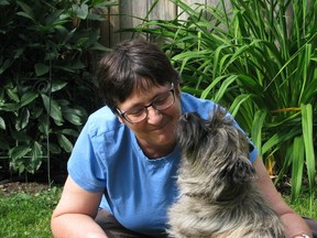 Elizabeth Philips, Saskatoon author, with her dog Sullivan. Handout.