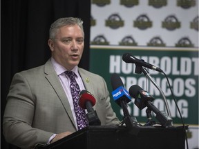 Humboldt Broncos team president Kevin Garinger announced the hiring of Nathan Oystrick as the Humboldt Broncos coach and general manager on July 3, 2018