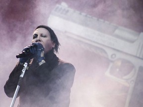 U.S. singer Marilyn Manson performs at the Hell and Heaven music festival in Mexico City, Saturday, May 5, 2018. Fans are fuming after goth rocker Manson abruptly cancelled a Toronto concert due to "unforeseen illness."