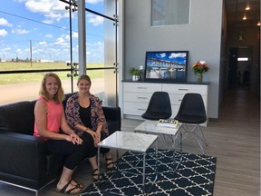 Dr. Kim Baker (left) and Dr. Sheila Bonnett  inside of their new clinic YXE Family Chiropractic & Wellness Centre located at 10-3902 Millar Avenue in Saskatoon on July 5, 2018. (Erin Petrow/ Saskatoon StarPhoenix)