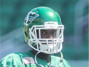 The Saskatchewan Roughriders' Tobi Antigha recorded his first CFL interception July 5 in an 18-13 victory over the visiting Hamilton Tiger-Cats.