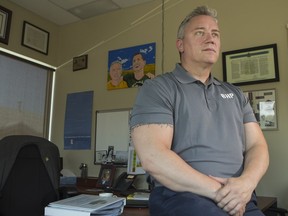 Humboldt Broncos president Kevin Garinger inside his Horizon School Division office in Humboldt on Thursday, August 2, 2018.