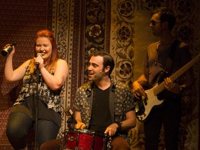 (L to R) Samantha Bourque, David Z Cohen and Scott Perrie  perform during a rehearsal of the summer musical Circle Game at Persephone Theatre in Saskatoon, SK on Wednesday, August 15, 2018.