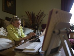 Debbie Windsor, who uses a wheelchair and is hosting a radio show on the topic on CFCR radio, sits in her home in Saskatoon on Wednesday, August 22, 2018.