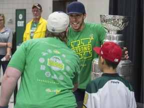 Washington Capitals player and Stanley Cup champion Chandler Stephenson stands for photographs during Humboldt Hockey Day at Elgar Petersen Arena in Humboldt, SK on Friday, August 24, 2018.