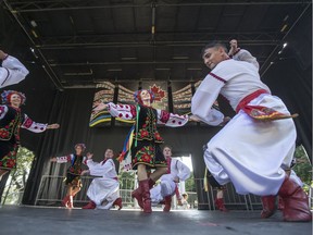 Dancers perform at Ukrainian Day in the Park at Kiwanis Park in Saskatoon