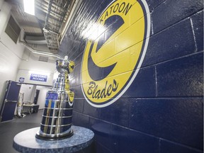 The Kirkness Cup during the Saskatoon Blades training camp at SaskTel Centre in Saskatoon on Monday, August 27, 2018.