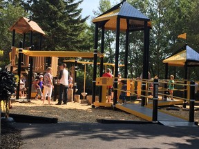 The playground at the Saskatoon Forestry Farm Park and Zoo