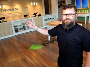 What will a cannabis store look like in Calgary? Here's one example: NewLeaf CAO Angus Taylor gives a Sneak-Peek at the future of Cannabis at his 1935 37th SW store in Calgary on Monday August 20, 2018. Darren Makowichuk/Postmedia