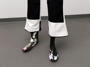 Walter Scott, Piranha Pants, 2018, plaster, acrylic, wood and fabric, dimensions variable.