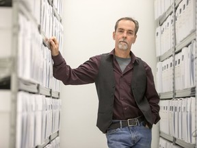 Jeff O'Brien, City of Saskatoon archivist, inside the city archives in Saskatoon on Sept. 5, 2018.