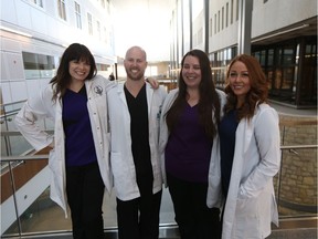 (Left to right) Christy MacPherson, Christopher Bertsch, Mary Tait and Kristen Kezar are U of S College of Dentistry students who are spearheading the city's first student-run free dental clinic called Direct Dental set to open in October. Photos taken on campus on Sept. 6, 2018.