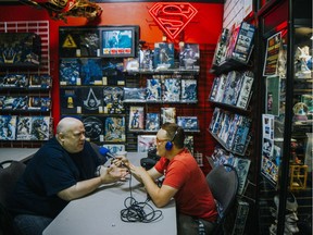 Eric Anderson (right) conducts an interview for his new podcast, YXE Underground, which explores stories of Saskatoon citizens. Photo supplied Sept. 6, 2018.