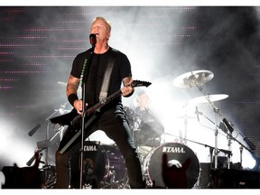 PASADENA, CA - JULY 29:  Musician James Hetfield of Metallica performs onstage at the Rose Bowl on July 29, 2017 in Pasadena, California.