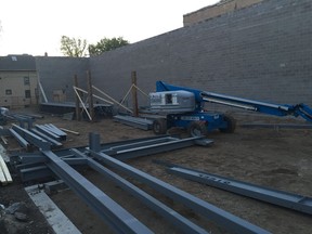 Construction is underway at the lot on Broadway Avenue that was previously home to the Farnam Block, in Saskatoon on September 25, 2018. (PHIL TANK/ Saskatoon StarPhoenix)