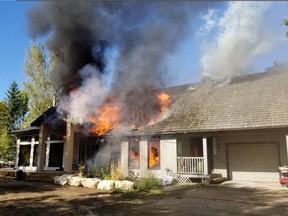 Fire crews responded to a house fire that broke out late Tuesday morning at the Riverside Estates in the Rural Municipality of Corman Park. (Supplied)
