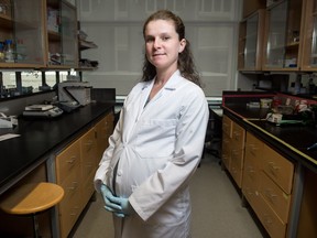 Anastasye Kisheev, a lab technician at the University of Regina, stands in her laboratory in the Research and Innovation Centre. Kisheev is leading a study into a new drug for treating Multiple Sclerosis.