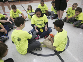 The Recess Guardians are a group of student volunteers from grades four to eight who are committed to keeping their fellow students active through play.