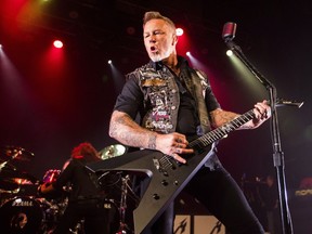 Lead singer James Hetfield of Metallica plays at the Opera House in Toronto, Tuesday,  November 29, 2016.