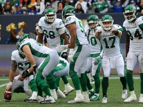 The Saskatchewan Roughriders are counting on quarterback Zach Collaros, 17, to guide their offence down the stretch.