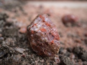 Pieces of potash at a surplus pile at the Esterhazy potash mine