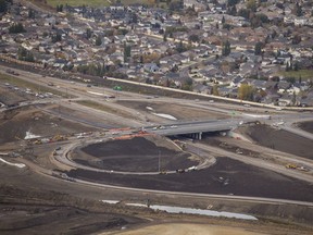 This Oct. 2, 2018 aerial photo shows the interchange at McOrmond Drive and College Drive, which is set to open to vehicles on Wednesday, Oct. 17, 2018.