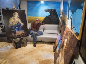 James Clow, a local artist who was recently featured at Birds in Art, at his home studio in Saskatoon, SK on Tuesday, October 2, 2018. Birds in Art is a top international exhibition of avian themed art which takes place yearly at the Leigh Yawkey Woodson Art Museum in Wausau, Wisconsin and features work from master wildlife artists including Robert Bateman.