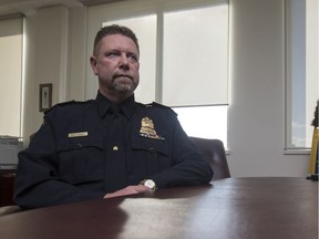 Saskatoon Police Chief Troy Cooper in his office in Saskatoon on Oct. 5, 2018.