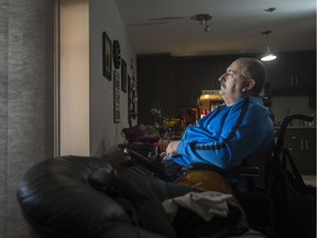 Len Boser, an advocate for people with disabilities, fears he won't be able to use medicinal cannabis in his condo unit in Saskatoon after marijuana becomes legal on Oct. 17. Photo taken Oct. 10, 2018.
