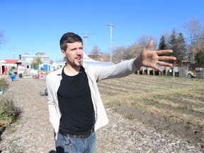 Adrian Werner, the Urban Agriculture Manager with the Saskatoon Food Bank, at the Food Bank's Garden Patch in downtown Saskatoon on Oct. 12, 2018.