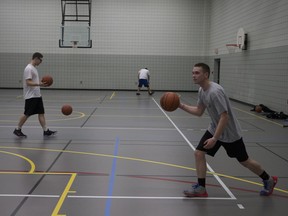 Noah Capyk plays basketball in the Lakewood Civic centre gym in Saskatoon,Sk on Wednesday, October 24, 2018.