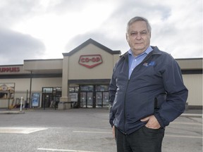 UFCW Local 1400 President Norm Neault outside the Saskatoon Co-op home centre on Avenue C and Circle Drive in Saskatoon.